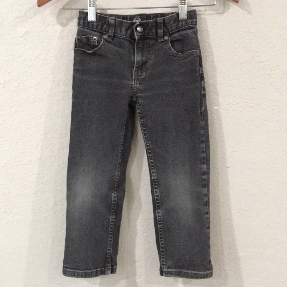 Wonder Nation Boys Sz 5 Black Relaxed Stretch Denim Adjustable Waist